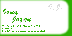 irma jozan business card